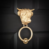 Highland Cow Brass Door Knocker – Traditional