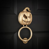 Grimacing Jack-o’-Lantern Brass Door Knocker