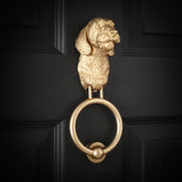 Long-Haired Dachshund Head Brass Door Knocker