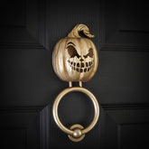 Smirking Jack-o’-Lantern Brass Door Knocker