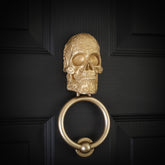 Delicate Scroll Sugar Skull Brass Door Knocker