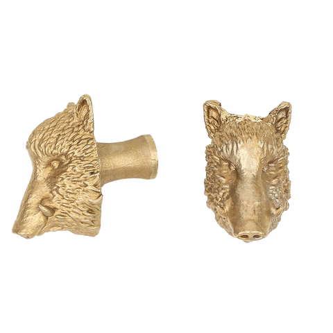 Boar Brass Drawer Handle