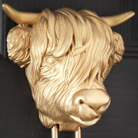 Highland Cow Brass Door Knocker – Tongue Out
