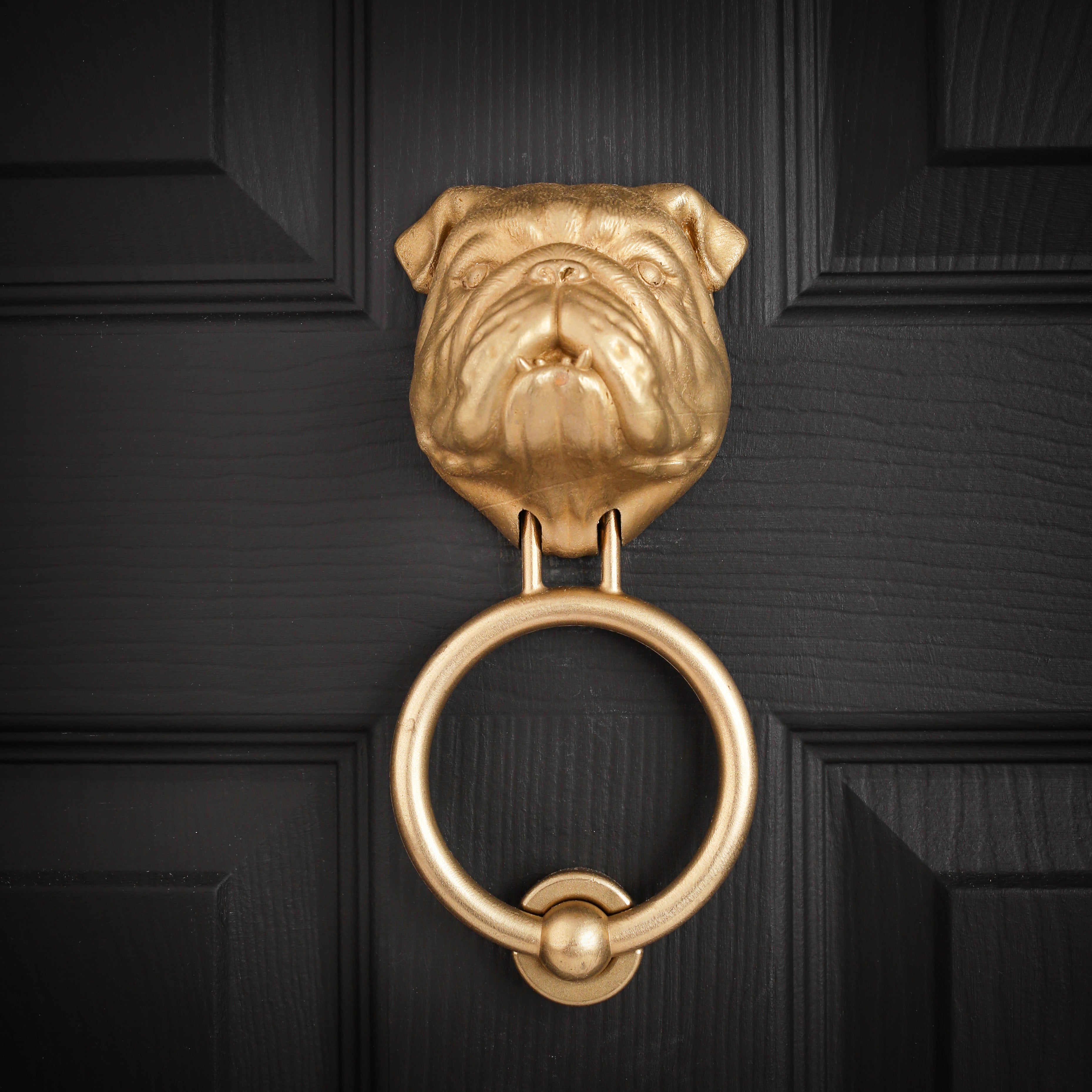 Vintage Bulldog Door Knocker Solid Brass outlets Dog Knocker Small Aged Patina Front Door Entry Home Decor PanchosPorch