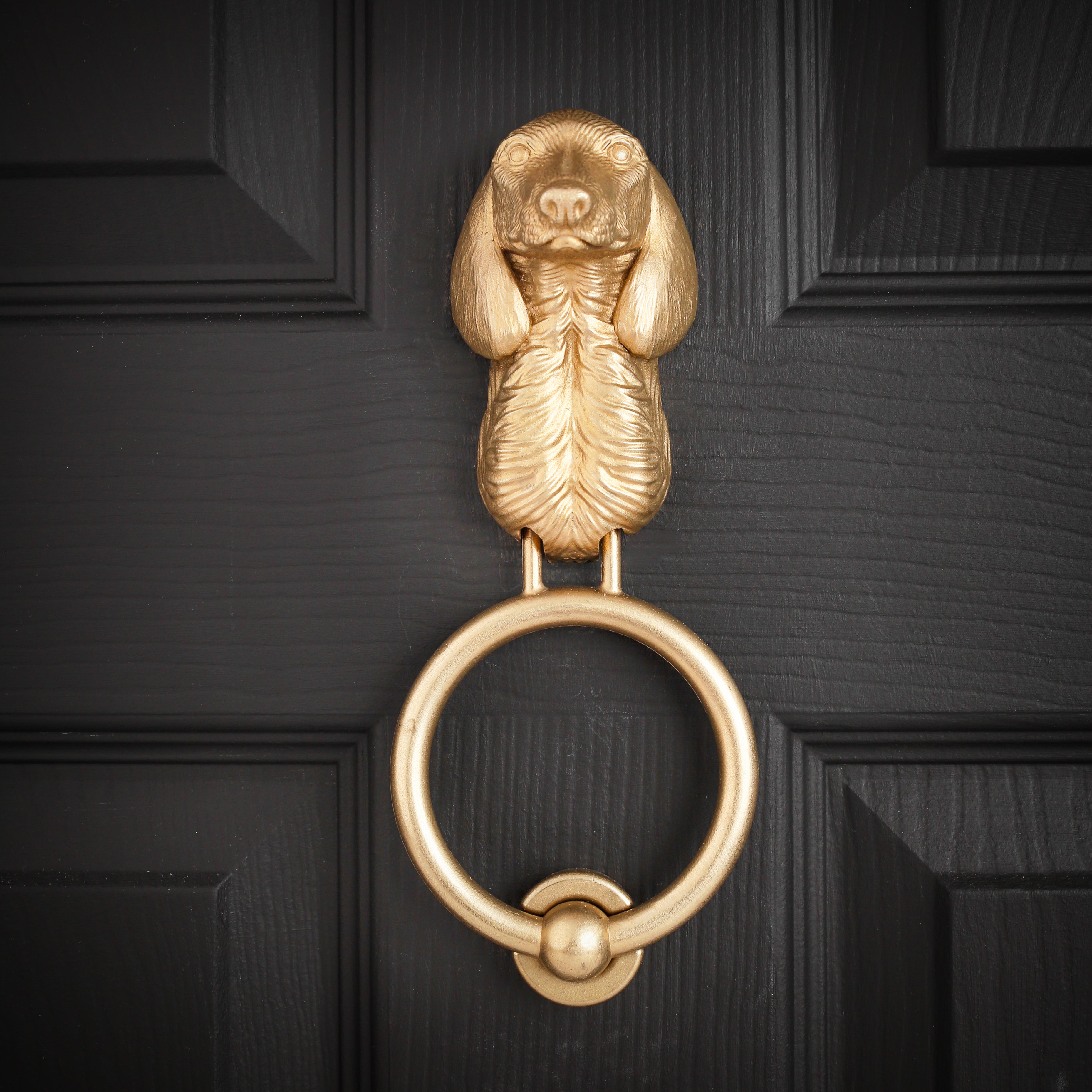 Short-Haired Dachshund Head Brass Door Knocker