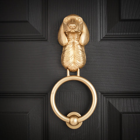 Short-Haired Dachshund Head Brass Door Knocker