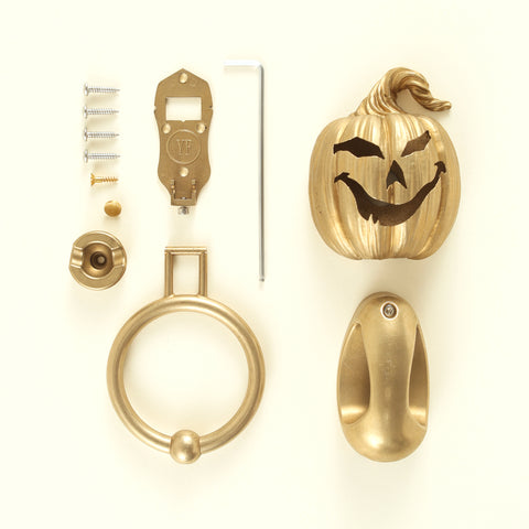 Laughing Jack-o’-Lantern Brass Door Knocker