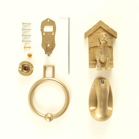 Long-Haired Dachshund Kennel Brass Door Knocker
