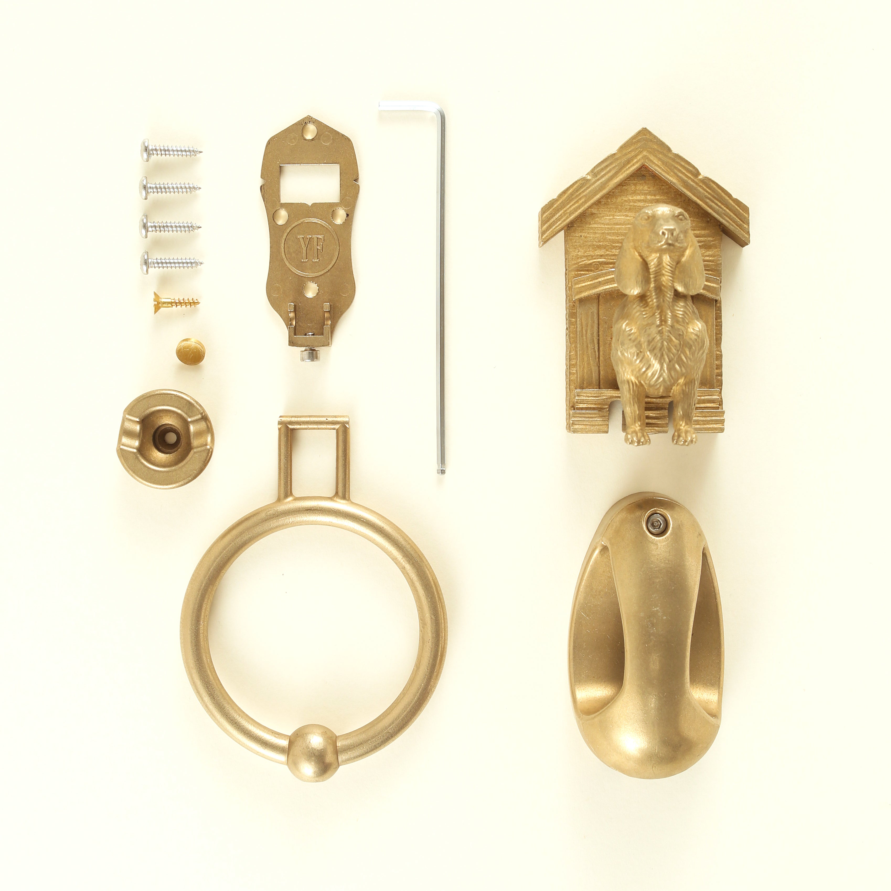 Short-Haired Dachshund Kennel Brass Door Knocker