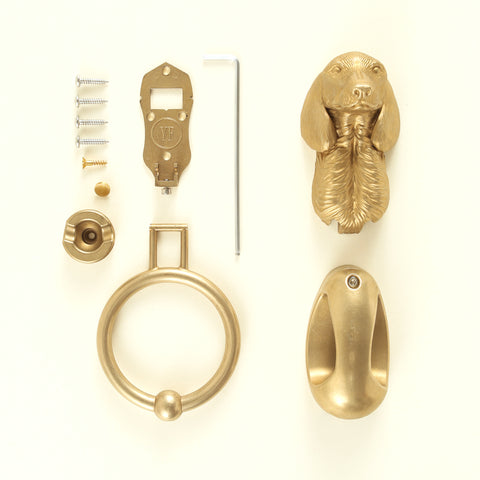 Short-Haired Dachshund Head Brass Door Knocker