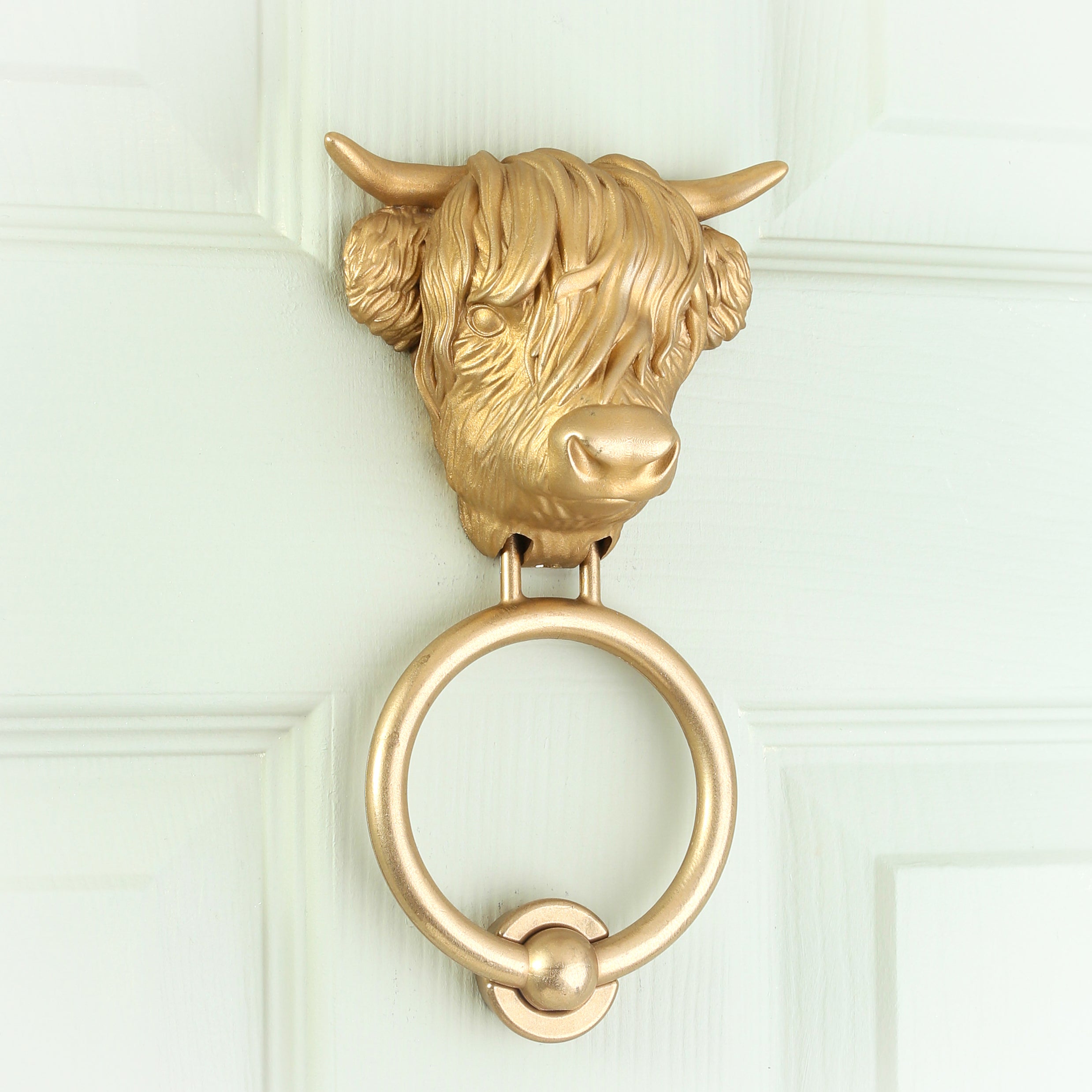 Highland Cow Brass Door Knocker – Traditional