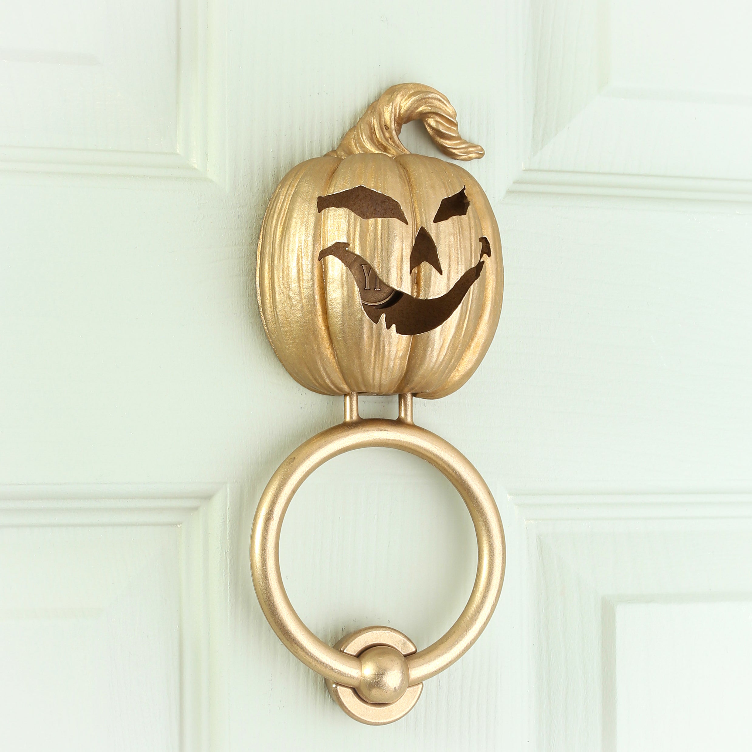 Laughing Jack-o’-Lantern Brass Door Knocker