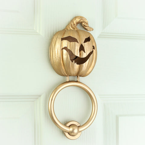 Laughing Jack-o’-Lantern Brass Door Knocker