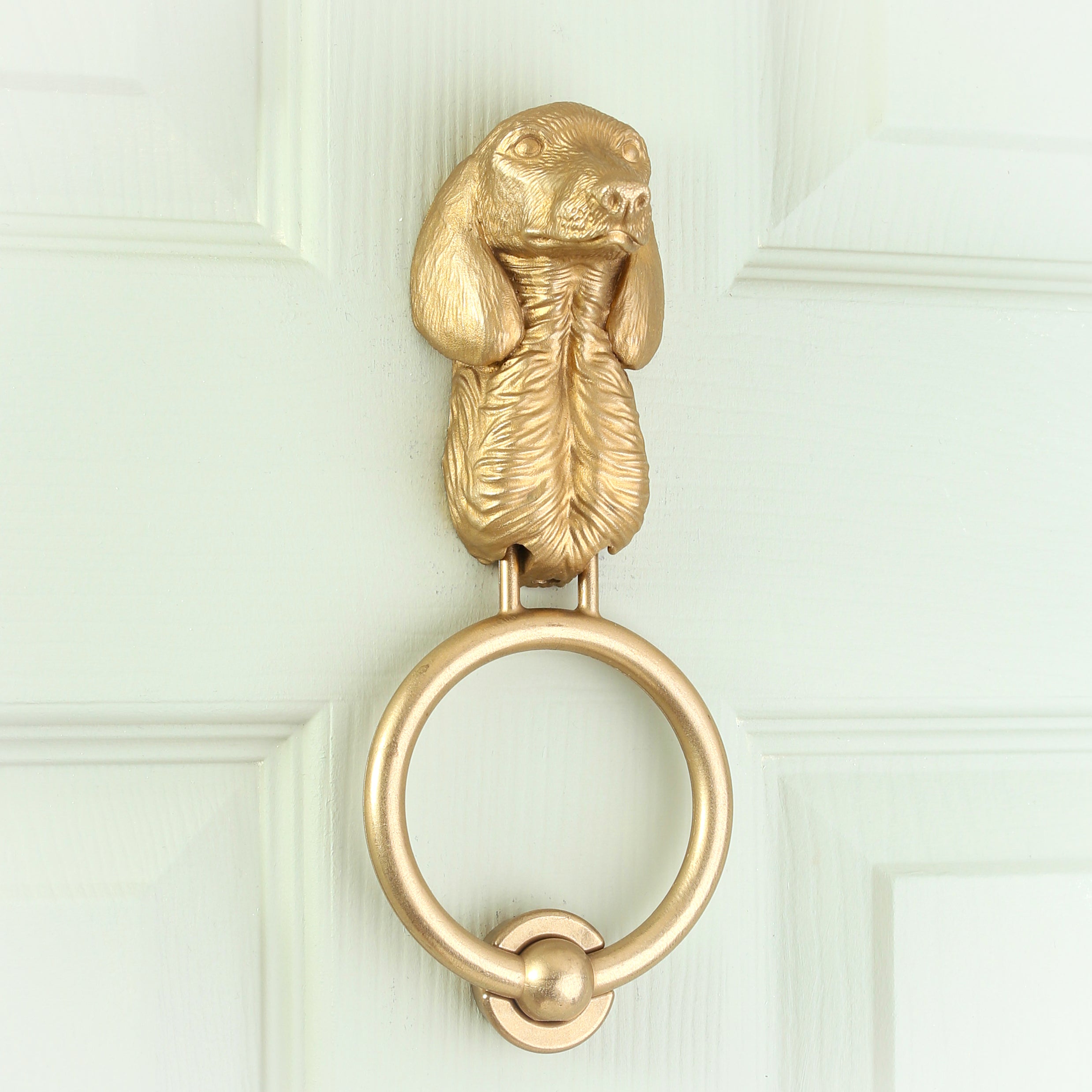 Short-Haired Dachshund Head Brass Door Knocker