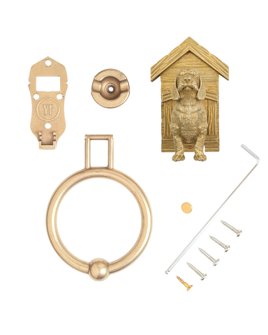 Long-Haired Dachshund Kennel Brass Door Knocker