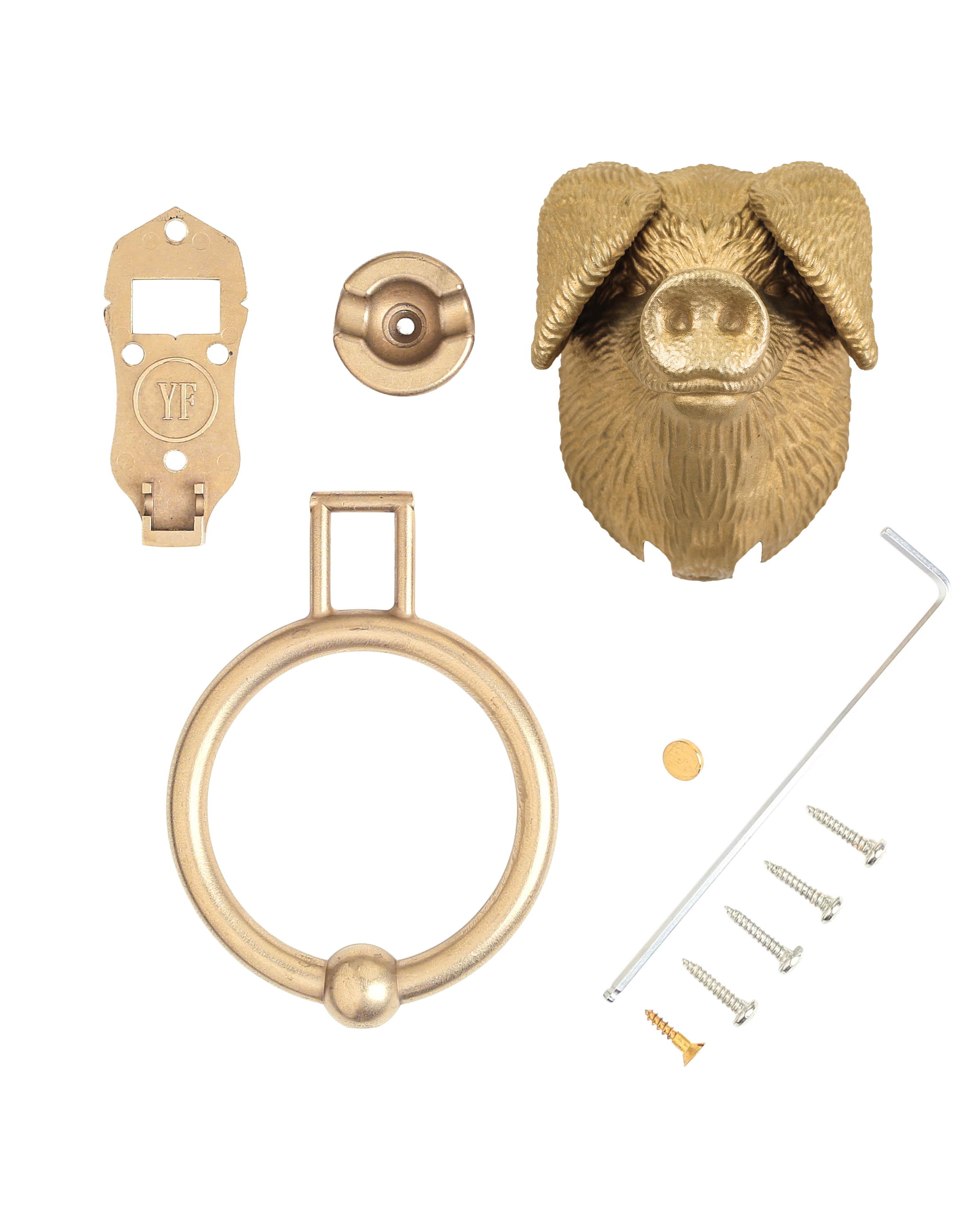 Gloucestershire Old Spot complete kit contents: head, backplate, ring and fixings