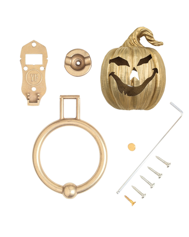 Laughing Jack-o’-Lantern Brass Door Knocker