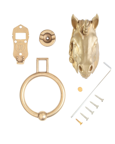 Magical Unicorn Brass Door Knocker
