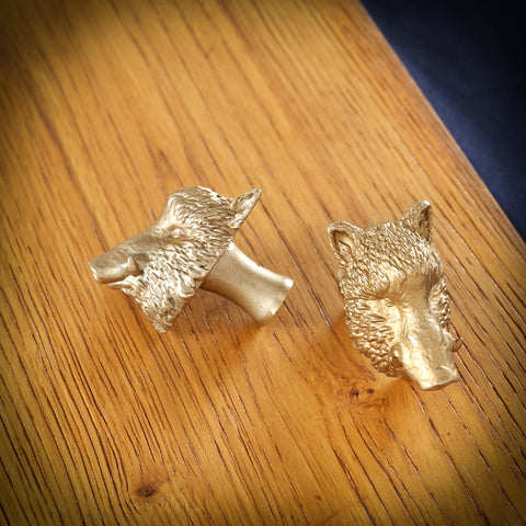 Boar Brass Drawer Handle