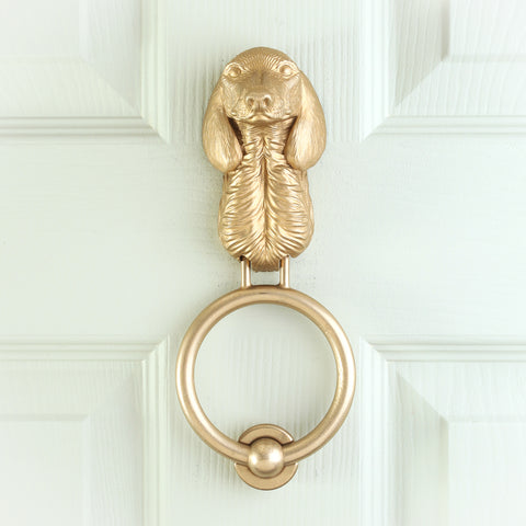 Short-Haired Dachshund Head Brass Door Knocker