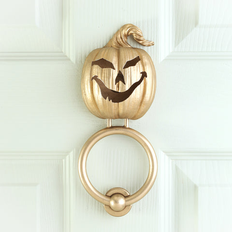 Laughing Jack-o’-Lantern Brass Door Knocker