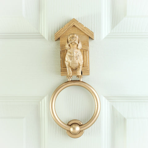 Long-Haired Dachshund Kennel Brass Door Knocker