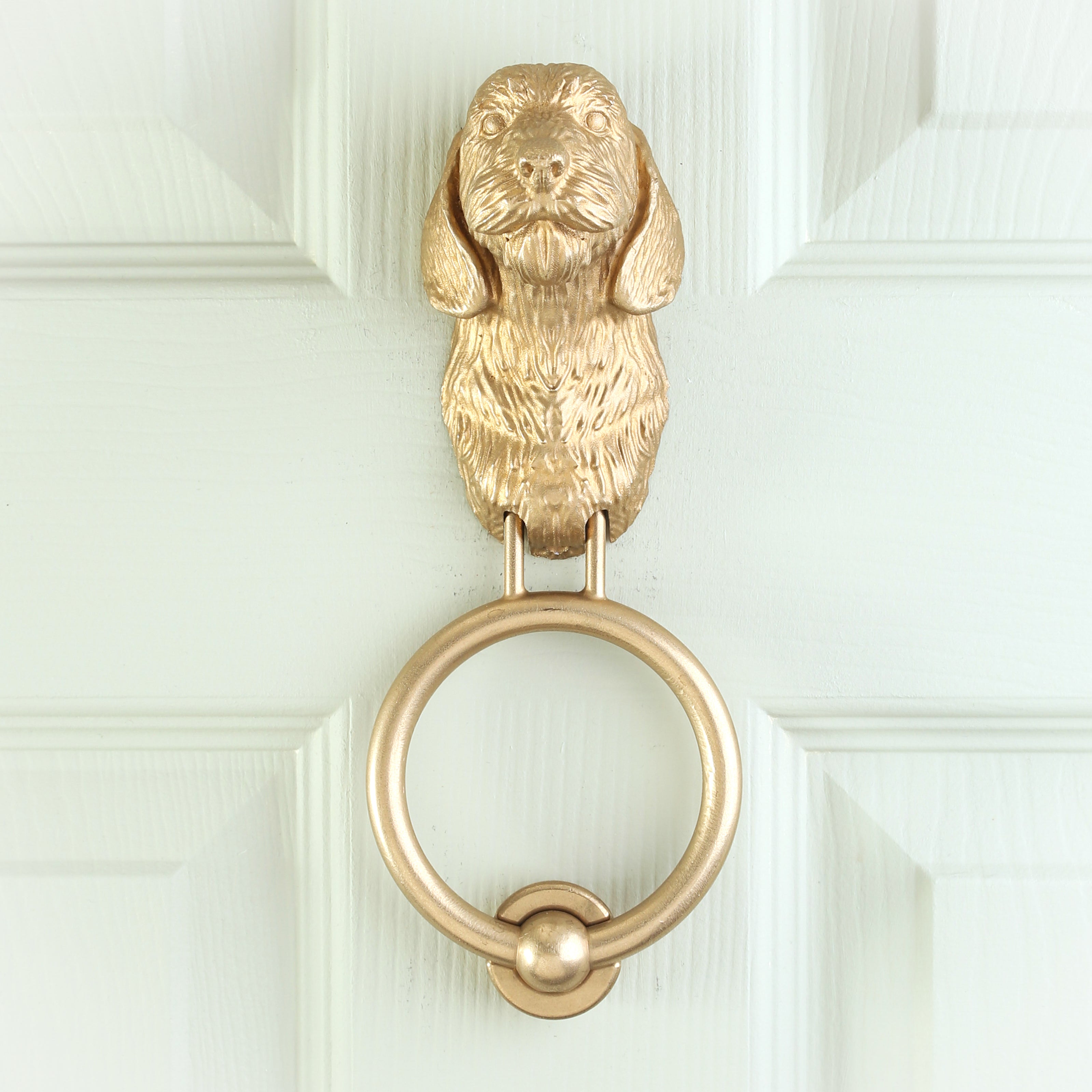 Long-Haired Dachshund Head Brass Door Knocker
